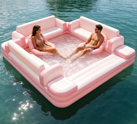 Bar de piscine gonflable de haute qualité personnalisé pour les loisirs et les divertissements en plein air avec tente, adapté pour la cour arrière