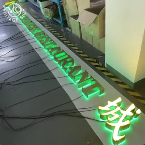 Letrero de luz LED retroiluminada con letras de canal personalizadas, letrero de metal retroiluminado con letras de canal, letrero de logotipo comercial