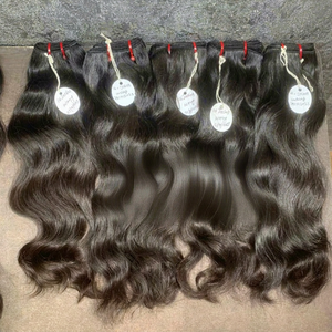 Extensions de cheveux humains ondulés double trame, 20-30 pouces, style afro et crépu, pour tissage capillaire - Product Image 1