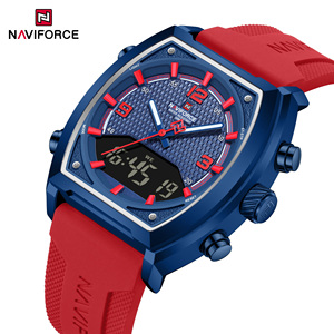 Relojes NAVIFORCE 9242 Relojes de Moda para Hombre 3ATM Resistentes al Agua Correa de Silicona Cronógrafo Luminoso Fecha Reloj de Doble Pantalla - Product Image 1