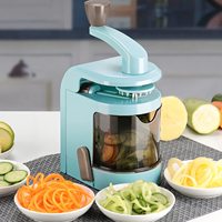 Coupe-pommes de terre en spirale multifonctionnel 4-en-1 grande capacité en plastique, hachoir à légumes, spiraliseur, trancheuse à légumes écologique en acier inoxydable