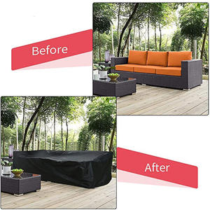 Outdoor <b>Bench</b> Furniture Cover 210D Silver-Coated Waterproof Protective Cover Black Polyester and Oxford Cloth Material - Product Image 1