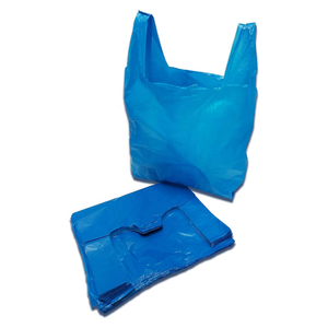 Sacchetti in Plastica Blu per Vestiti, Regali, Pranzo, Shopping, Asporto - Borse a T-Shirt 100% Riciclabili con Manici - Product Image 1