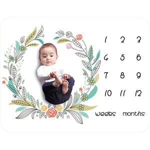 Xinlida High Quality Print Sublimation Newborn Soft Photo Props <strong>Memory</strong> Monthly Milestone Baby <strong>Blanket</strong> - Product Image 5