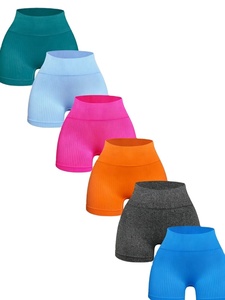 Shorts de Yoga de Cintura Alta para <span class=keywords><strong>Mujer</strong></span>, Tallas Grandes, Efecto Levanta Glúteos, Estilo Biker, para Fitness y Entrenamiento, de Spandex y Nylon, Cintura Elástica - Product Image 2