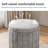Nouveau tabouret de maquillage Design moderne nordique en cuir PU rembourré petite chaise ronde Base en acier inoxydable pour chambre salon utilisation