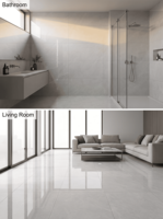 Carreaux de céramique modernes effet marbre gris minimaliste, qualité 4A, 400x800mm, 10mm d'épaisseur, polis, antidérapants, résistants aux acides, pour salle de bain