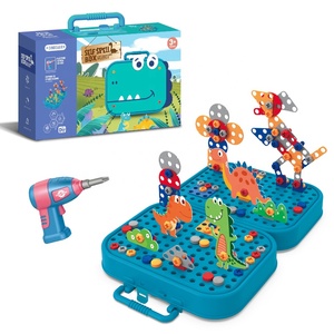 Samtoycn Puzzle DIY Dinosaure Blocs de Construction Valise 461 Pièces Blocs Modèle Construction <span class=keywords><strong>Jouet</strong></span> pour Enfants Vis Outils Électriques Ensemble <span class=keywords><strong>Jouet</strong></span> - Product Image 1