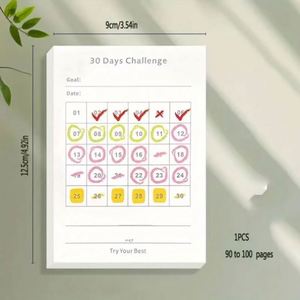31-Day Self-Discipline Notebook Simple Habit Formation Study Office Planner <b>Book</b> Goal Sticky Notes Back-to-School Essentials - Product Image 2
