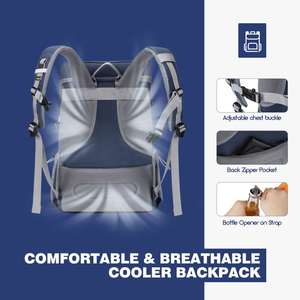 Cooler Backpack for Camping <b>Beach</b> Hiking Shopping Insulated Soft Cooler Lunch <b>Bag</b> - Product Image 4