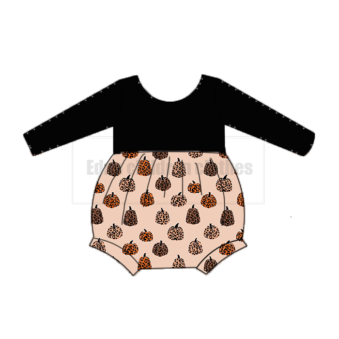 2019 Wholesale Girls Boutique Christmas cute pumpkin applique girl romper sibling outfit