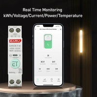 Disjoncteur intelligent WiFi Tuya MCB avec minuterie 1P+N 63A, compteur de puissance énergie kWh, tension, courant, protection, commande vocale à distance