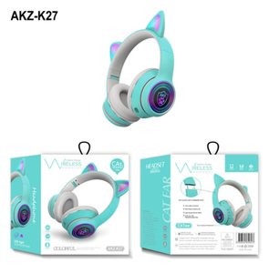 <strong>Cute</strong> Cat Ear Headphones Inalambricos Amplifier Sport In-ear <strong>Earphones</strong> New Tws Wireless Headphones RGB Light TF Card Support K27 - Product Image 5