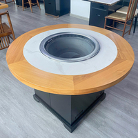 AOBL Pot de fer chinois commercial table de hot pot sans fumée pour plusieurs personnes
