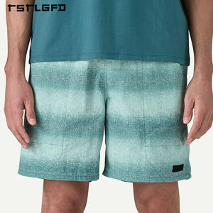 Shorts surdimensionnés vintage pour hommes en couleur unie personnalisée, tissu recyclé, séchage rapide, vêtements de sport, polyester, nylon, respirant, salle de sport - Product Image 3