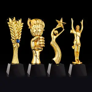 Wholesale Sublimation Crown Resin, Trophy Global Custom Oscar Crystal Gold Award Trophy Statue Trophy Metal Import/