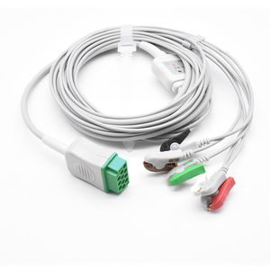 <span class=keywords><strong>Ge</strong></span> Marquette Dash Serie 11 Pins Connector Ecg Kabel Met Leadwires 5 Leads Ecg Grabber Aha Latex Vrij Voor Patiënt Monitors - Product Image 2