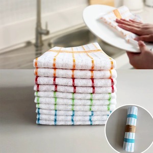 Bông Sợi Nhuộm Món Ăn Vải Hộ Gia Đình Nhà Bếp Rags, Bông Nhà Bếp Khăn Set 4Pcs Hỗn Hợp Màu Sắc Gói Máy Rửa Chén An Toàn - Product Image 1