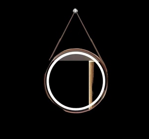 Miroir de salle de bain à cadre en alliage d'aluminium, miroir rond suspendu, miroir de maquillage et de coiffure, miroir décoratif mural - Product Image 6