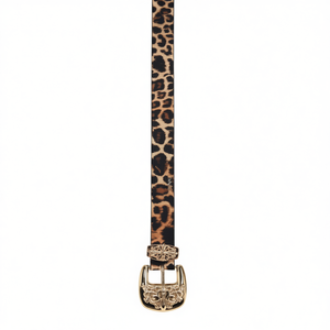 Cintura Retrò con Stampa Leopardata 3Cm, Cintura da Donna alla Moda - Product Image 1