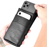 Groothandel Universele Outdoor PU Lederen Dubbele Telefoon Design Running Waist Wallet Mobiele Telefoon Tas voor Heren voor iPhone