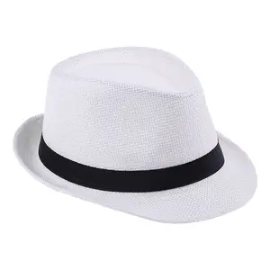 İngiliz tarzı erkek caz şapka yaz sunproof kısa ağız kağıt hasır şapkalar açık nefes hasır şapka