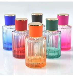 New Custom Wholesale Stripe Luxury Gradient <strong>Ramp</strong> 30ml 50ml Glass Empty Perfume Bottle for Cosmetic - Product Image 2