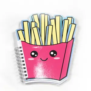 Soododo XDB-074 Cartoon girl A5 coil book 60 sheets notebook student notebook book French fries Shape diary note book
