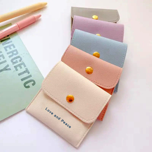 Custom logo Velvet Jewelry Display Pouch Microfiber Suede Flap <b>Envelope</b> Necklace Earring Jewelry Packaging Bag with Buttons - Product Image 4
