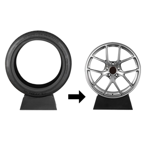 Exhibidores de Neumáticos para Automóviles, Soporte para Ruedas, Base de Plástico para Llantas, Juego de 2 en Color Negro para Exhibición en Garajes - Product Image 2