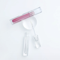 Tube de brillant à lèvres vide en PETG de 3,5 ml, carré, à paroi épaisse, avec bouchon à vis, design de luxe, sérigraphie, pour rouge à lèvres liquide