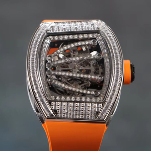 Elegant High End Luxury <b>Watch</b> Trendy Style diamond Encrusted Dial Stainless Steel <b>Watch</b> <b>Rubber</b> Strap Unisex Business Mech - Product Image 1