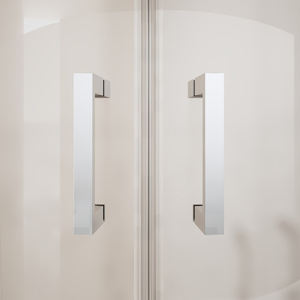 Cabina de Ducha de Esquina Curva Deslizante con Cierre Suave, Diseño Europeo Cuadrado de Aluminio y Vidrio Templado, Venta al por Mayor de Fábrica para Hoteles - Product Image 6