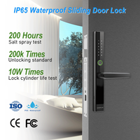 Kunci Pintu Pintar Aluminium Sidik Jari Bluetooth TTlock Aplikasi Tuya, Kode Kartu RFID, Harga Pabrik Cina, Kunci Pintu Geser Elektronik