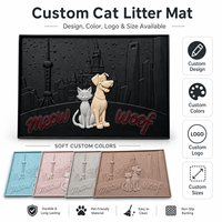 Tapis de litière pour chat de grande taille, antidérapant, facile à nettoyer, attrape-litière, avec logo couleur et tailles personnalisées