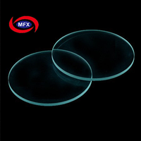 Lentille en verre transparent pour instrument de laboratoire OEM, lentille en verre flotté rond trempé, panneau de verre transparent carré ou rond pour montre