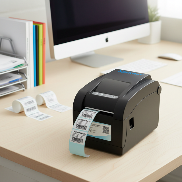Barway XP-350B Direct Thermal Barcode Printer 80mm Window Label/Sticker Receipt Machine 203dpi Resolution Thermal
