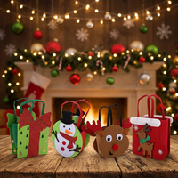 Sac cadeau en feutre de Noël, sacs fourre-tout durables à motif de dessin animé avec poignée, faciles à transporter, matériau stable pour les fêtes de Noël et les festivals