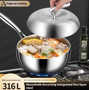 Vente en gros en acier inoxydable ensemble de soupe et marmites en forme de pomme compatible avec les cuisinières électriques lave-vaisselle pour la maison et la cuisine - Product Image 6
