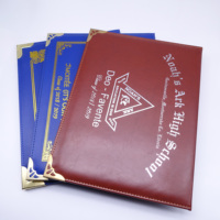 Porte-certificats professionnels personnalisés en cuir PU A4 A3 avec gaufrage or, couvertures de diplômes de récompense en feuille d'or pour la remise des diplômes