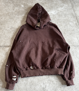 Fabricantes de Ropa Personalizada, Sudaderas con Capucha para Hombre, 100% Algodón, Lavado Ácido, Cierre de Cremallera, Doble Capa, Estilo Desgastado - Product Image 3