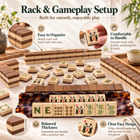 Jeu de tuiles de Mahjong américain en bois, tuiles de Mahjong inspirées de la nature, bambou, panda, joker, jeu de Mahjong personnalisé, vente en gros