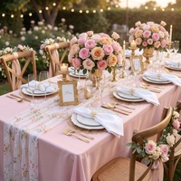 Ensemble de décoration de table de mariage, serviettes de table pour mariage, napperons ronds à feuilles d'or, set de napperons de table essuyables, anneaux de serviette perlés