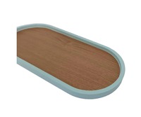 Plateau pouf poli à la main plateaux de service décoratifs en bois MDF plateau ovale en bois laqué