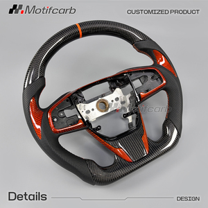 for Honda Civic 10-th generation 2016-2021 Type-R FK8 Si Coupe CR-V Customized Orange Trim Sport Carbon Fiber Steering Wheel - Product Image 3