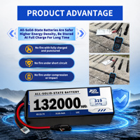 Baterai All-Solid State 132ah 132000mAh 6S 23.7V 350wh/kg Densitas Energi Tinggi Lipo Baterai Paling Aman untuk Drone Perahu Robot