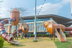 Khuyến mãi lớn Bộ đồ chơi ngoài trời cỡ lớn cho trẻ em, khu vui chơi mạo hiểm bằng thép, bộ cầu trượt đang được bán - Product Image 5