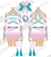Grosir gadis sublimasi desain kustom pakaian latihan remaja bersorak hangat seragam pemandu sorak baju olahraga dansa untuk anak-anak