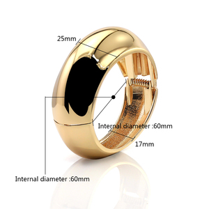 2025 yeni varış moda klasik parlak düz halka daire bileklik abartılı korkak bahar açık Metal tıknaz bilezik - Product Image 5