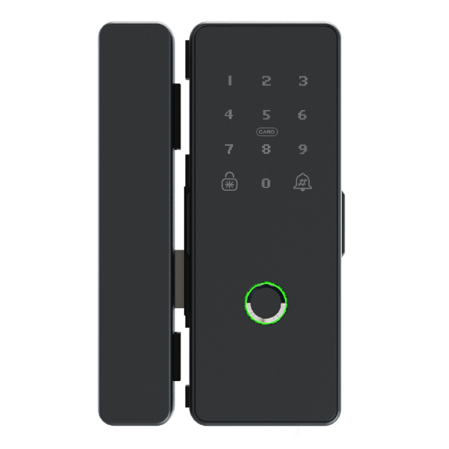 New Tuya WiFi Smart Security Aluminium Alloy Fingerprint Glass Door Lock Digital Electronic Sliding Door Lock